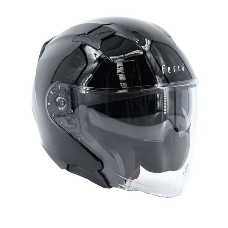 Kask FERRO OF828 z szybą i blendą przeciwsłoneczną bez szczęki czarny