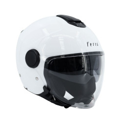 Kask FERRO OF839 z szybą i blendą przeciwsłoneczną bez szczęki biały