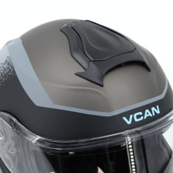 Kask VCAN H272 Sports Grey Black z podnoszoną szczęką i blendą czarno-grafitowo-szary mat
