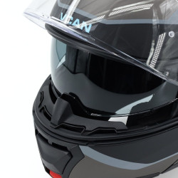 Kask VCAN H272 Sports Grey Black z podnoszoną szczęką i blendą czarno-grafitowo-szary mat