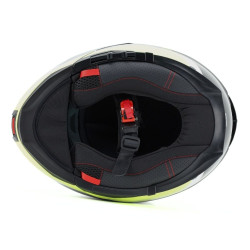 Kask VCAN H272 Sports Yellow Black z podnoszoną szczęką i blendą czarno-szaro-żółty