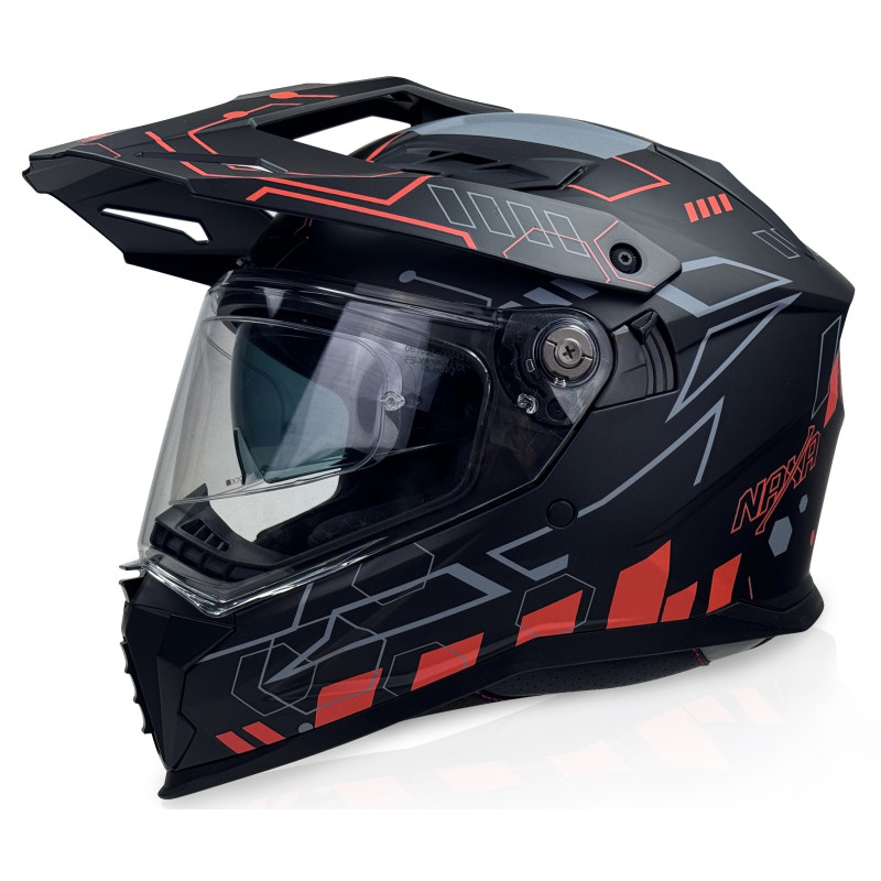 Kask Motocyklowy NAXA CO4/F czarno pomarańczowy mat + PINLOCK