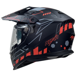 Kask Motocyklowy NAXA CO4/F czarno pomarańczowy mat + PINLOCK