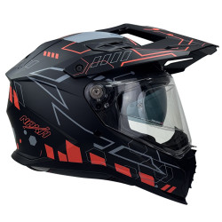 Kask Motocyklowy NAXA CO4/F czarno pomarańczowy mat + PINLOCK