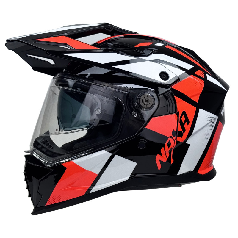 Kask Motocyklowy NAXA CO4/D czarno pomarańczowy połysk + PINLOCK