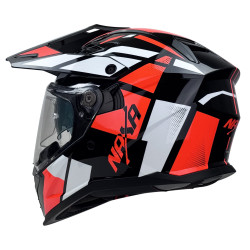 Kask Motocyklowy NAXA CO4/D czarno pomarańczowy połysk + PINLOCK