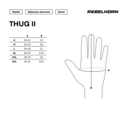 Rękawice motocyklowe Rebelhorn Thug 2 Black