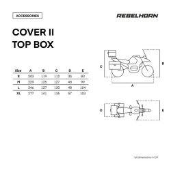 Pokrowiec na Motocykl Rebelhorn Cover 2 z Miejscem na Kufer Silver Black