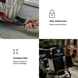 Pokrowiec na Motocykl Rebelhorn Cover 2 z Miejscem na Kufer Silver Black