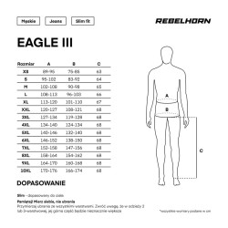 Jeansy motocyklowe Rebelhorn Eagle 3 Slim Fit Washed Blue