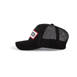 Czapka Trucker z naszywką (czarno-biała)