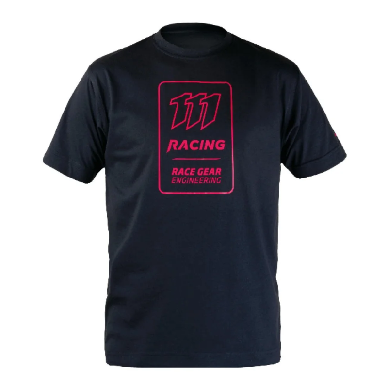 Czarny T-Shirt 111 Race Gear (czerwony nadruk)