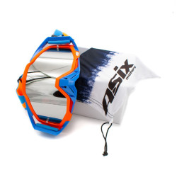 Gogle ASIX AS1 pomarańczowo niebieskie mat lustro srebrne