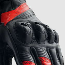 Rękawice motocyklowe Rebelhorn Viper Black Grey Fluo Red