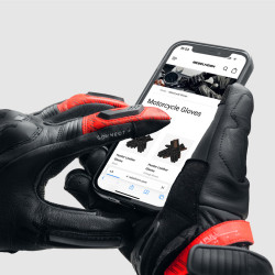 Rękawice motocyklowe Rebelhorn Viper Black Grey Fluo Red