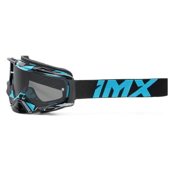 Gogle Imx Racing Dust Graphic Niebiesko-Czarne - Szyba Dark Smoke + Bezbarwna (2 Szyby w Zestawie)