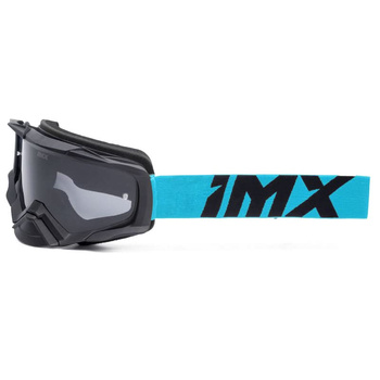 Gogle Imx Racing Dust Czarny Mat-Niebieskie - Szyba Dark Smoke + Bezbarwna (2 Szyby w Zestawie)