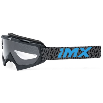 Gogle Imx Racing Mud Czarny Mat-Szare-Niebieskie - Szyba Bezbarwna (1 Szyba w Zestawie)