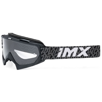 Gogle Imx Racing Mud Czarny Mat-Szaro-Białe - Szyba Bezbarwna (1 Szyba w Zestawie)
