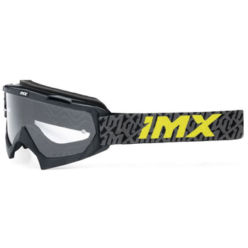 Gogle Imx Racing Mud Czarny Mat-Szaro-Żółte Fluo - Szyba Bezbarwna (1 Szyba w Zestawie)