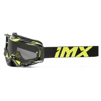 Gogle Imx Racing Dust Graphic Żólte Fluo-Czarne - Szyba Dark Smoke + Bezbarwna (2 Szyby w Zestawie)