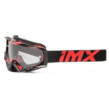 Gogle Imx Racing Dust Graphic Czerwono-Czarne - Szyba Dark Smoke + Bezbarwna (2 Szyby w Zestawie)